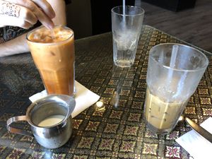 Thai iced coffee & Thai iced tea with coconut milk at Sawasdee Thai Cuisine in Mandeville