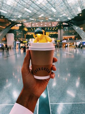  100% vegan cafe at Hamad International Airport  at DOH - Evergreen Organics in Doha