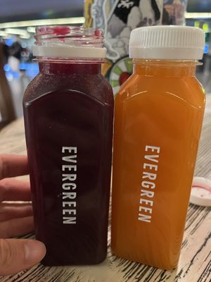 Some juices ☺️  at DOH - Evergreen Organics in Doha