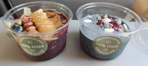 Amazonian and milky blues smoothie bowls at DOH - Evergreen Organics in Doha