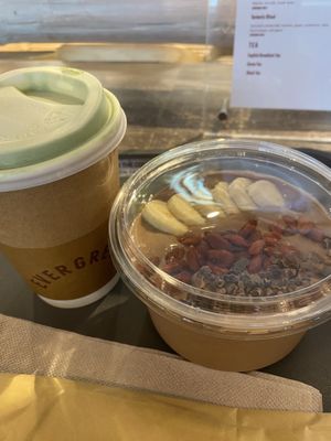 Chocolate bowl and matcha  at DOH - Evergreen Organics in Doha