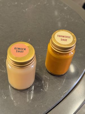 100% ginger & tumeric shots  at DOH - Evergreen Organics in Doha