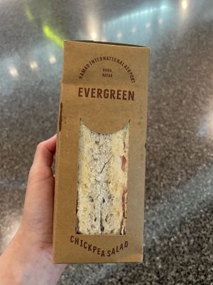 Chickpea salad sandwich from Evergreen Organics, DOH airport  at DOH - Evergreen Organics in Doha
