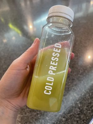 Fresh pineapple and ginger juice from Evergreen Organics, DOH airport  at DOH - Evergreen Organics in Doha