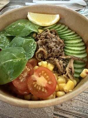 Salad with mushrooms  at DOH - Evergreen Organics in Doha