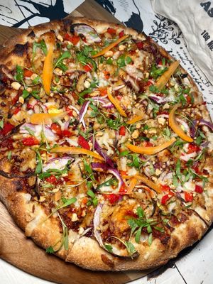 Thai Chicken Pizza at Down 2 Earth Plant Based Cuisine in Las Vegas