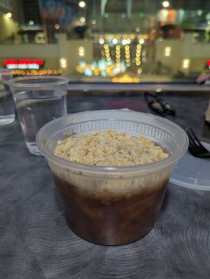 Peach cobbler at Down 2 Earth Plant Based Cuisine in Las Vegas