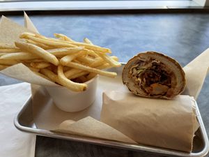 Po Boy and fries  at Down 2 Earth Plant Based Cuisine in Las Vegas