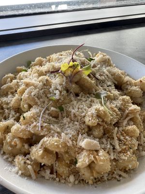 Truffle Mac and cheesee  at Down 2 Earth Plant Based Cuisine in Las Vegas