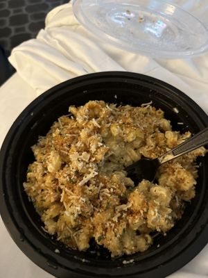 Truffle Mac n cheese, cajun chick’n sandwich with side salad    at Down 2 Earth Plant Based Cuisine in Las Vegas