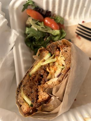 BBQ pulled mushroom sandwich   at Down 2 Earth Plant Based Cuisine in Las Vegas