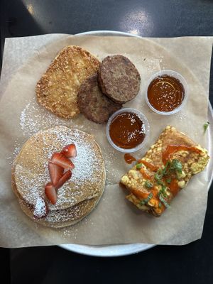 Breakfast platterr  at Down 2 Earth Plant Based Cuisine in Las Vegas
