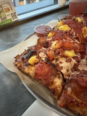 Deep dish Hawaiian pizza  at Down 2 Earth Plant Based Cuisine in Las Vegas