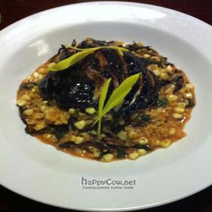 Heirloom Onion, Smoked Siitake & Corn Risotto - Sprig and Vine at Sprig and Vine in New Hope