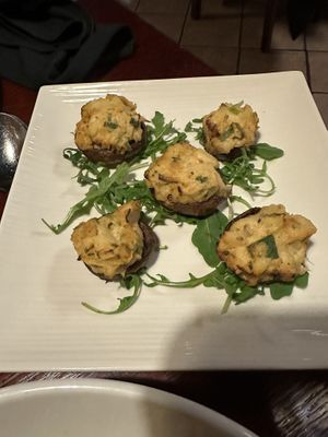 Hearts of palm stuffed mushrooms  at Sprig and Vine in New Hope