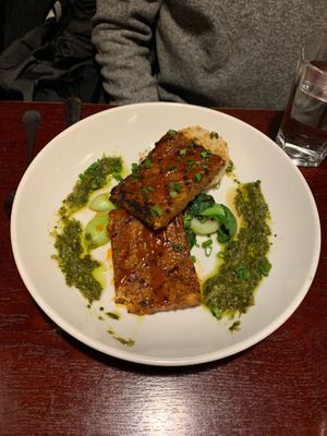 Haha i took a little ant bite before this pic. But this was a tempe that seriously tasted like a cedar plank salmon omg. So unique I loved it.  at Sprig and Vine in New Hope