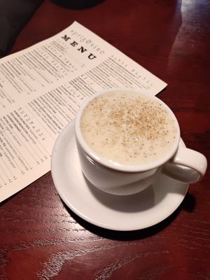 Seasonal Almond -Coconut Nog was very yummy at Sprig and Vine in New Hope