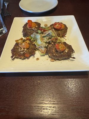 Sweet potato black eyed pea fritters   at Sprig and Vine in New Hope