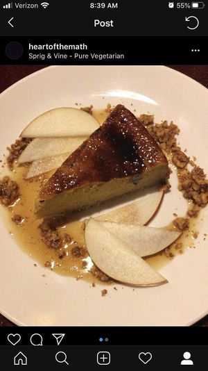 Vegan cheesecake  at Sprig and Vine in New Hope