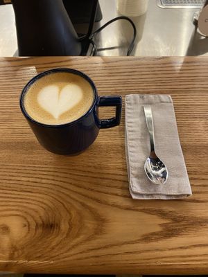 Oat flat white. Cloth napkin is a nice touch  at Kokako in Auckland