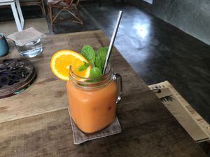 Fresh mango/papaya drink at Kolma in Langkawi