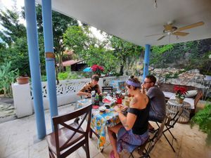 Breakfast on the patio at Casa Kaan in Merida