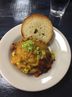 Chili cheese scramble sammie at Col's Kitchen in Concord