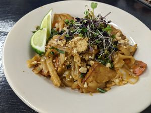Pad thai! Excellent flavors and textures. at Col's Kitchen in Concord