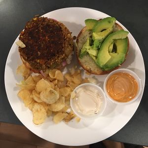 Burger,plated at home at Col's Kitchen in Concord