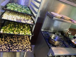 Pies and veggies at Col's Kitchen in Concord