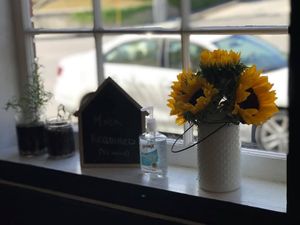 Sanitation station at Col's Kitchen in Concord