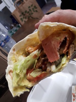 Kebab with vegan "bacon" at Vegan Escape in Bois-darcy