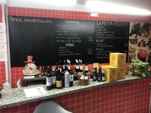 Inside menu at La Petita Vegana  in Barcelona