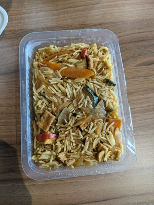 Chaufa Peruvian rice at La Petita Vegana  in Barcelona