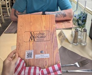Menu with QR code at Vecchio Mercato in Florence