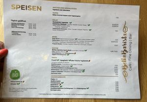 Die neue Karte - the latest menue   at Café BellaBarista in Dusseldorf