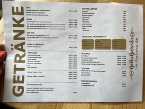 Die neue Karte - the latest menue   at Café BellaBarista in Dusseldorf
