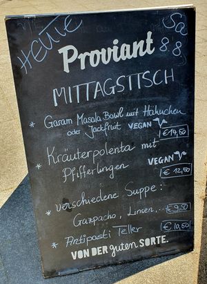 Part of the lunch menu at Café BellaBarista in Dusseldorf