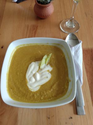 Cream of vegetable soup at El Arrebato in Medellin