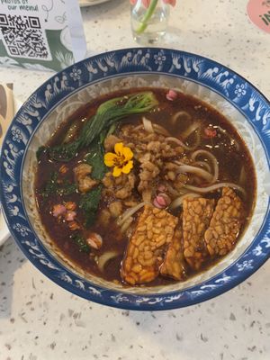 Chinese noodle soup at Nature's Charm in Bangkok