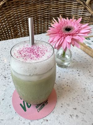 Matcha latte  at Nature's Charm in Bangkok