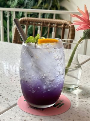 Butterfly Pea Flower Lemonade at Nature's Charm in Bangkok