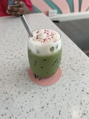 Iced matcha lattee  at Nature's Charm in Bangkok