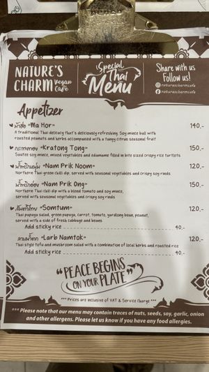 Menu p1  at Nature's Charm in Bangkok