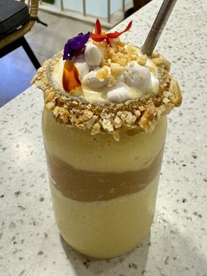 Piña colada coconut milk shake  at Nature's Charm in Bangkok