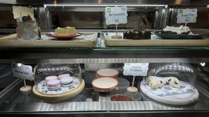 Dessert case   at Nature's Charm in Bangkok