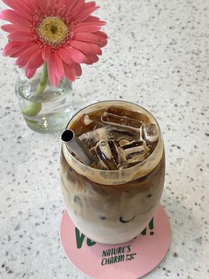 Iced latte soy milk  #Veganuary at Nature's Charm in Bangkok