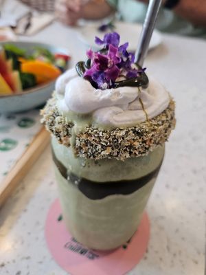 Matcha shake ~10/1/24 at Nature's Charm in Bangkok