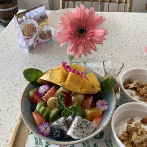 Fruit bowl. Comes with coconut yoghurt and granola. Amazing  at Nature's Charm in Bangkok
