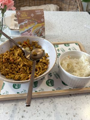 Cant remember the name of this but it was a signature dish and they said it would be spicy which it was so I ended up getting the green curry with no spice to make up for it  at Nature's Charm in Bangkok